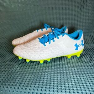 Under Armour White & Blue Soccer Cleats
